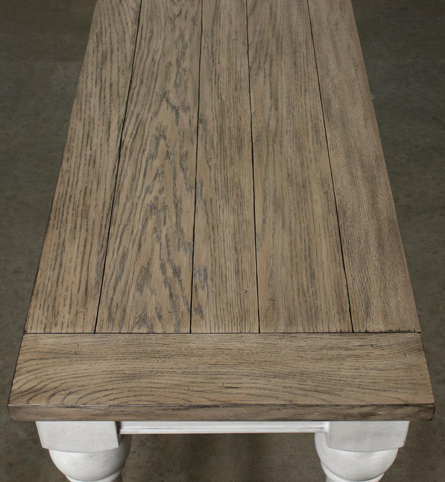 Riverside Southport Dining Bench in Smokey White/Antique Oak