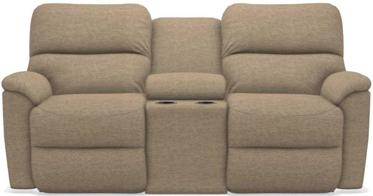 La-Z-Boy Brooks Wheat Power Reclining Loveseat With Headrest & Console