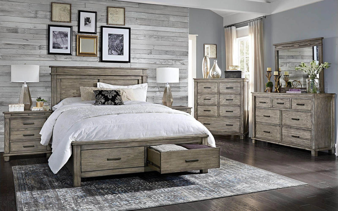 A-America Furniture Glacier Point Queen Storage Bed in Greystone