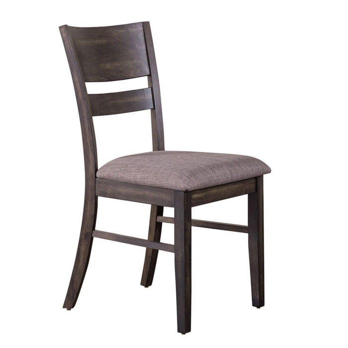 Liberty Furniture Anglewood Slat Back Upholstered Side Chair in Dark Umber Brown (Set of 2)