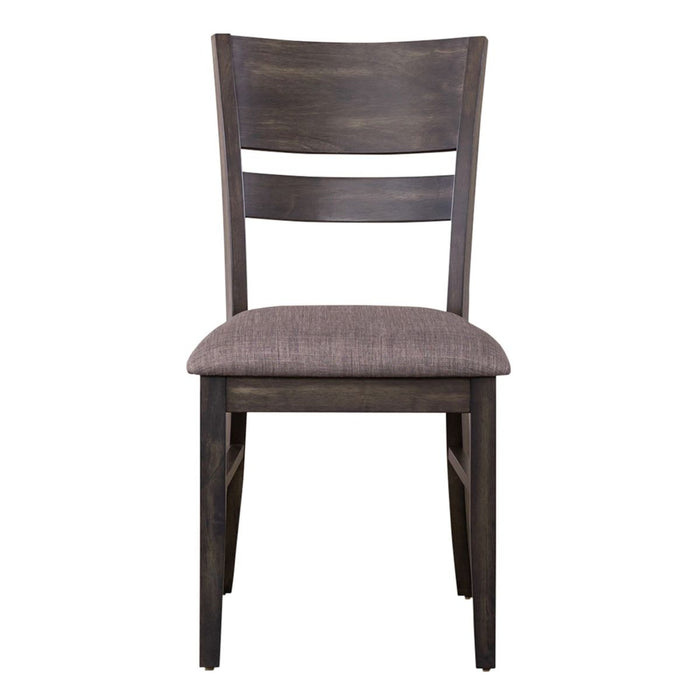 Liberty Furniture Anglewood Slat Back Upholstered Side Chair in Dark Umber Brown (Set of 2) image