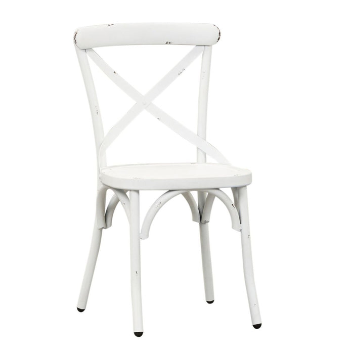 Liberty Furniture Vintage Series X Back Side Chair in Antique White (Set of 2)