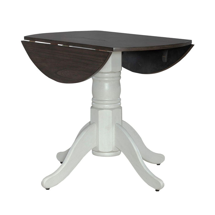 Liberty Furniture Brook Bay Drop Leaf Table in Textured White