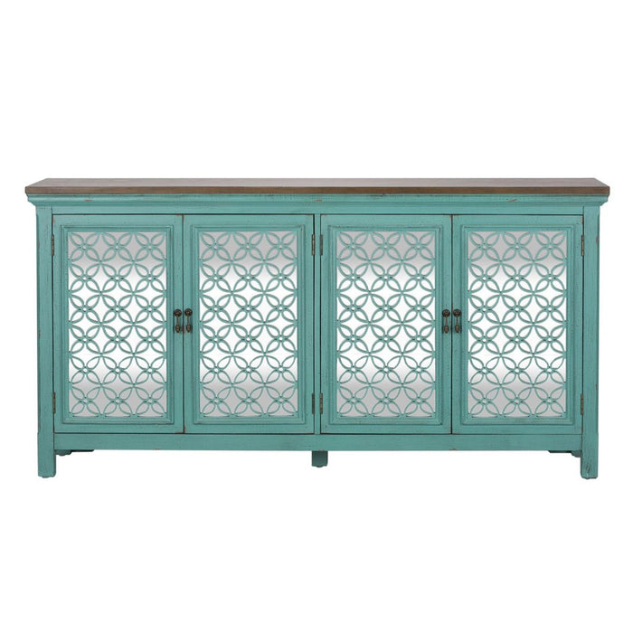 Liberty Furniture Kensington 4 Door Accent Cabinet in Turquoise image