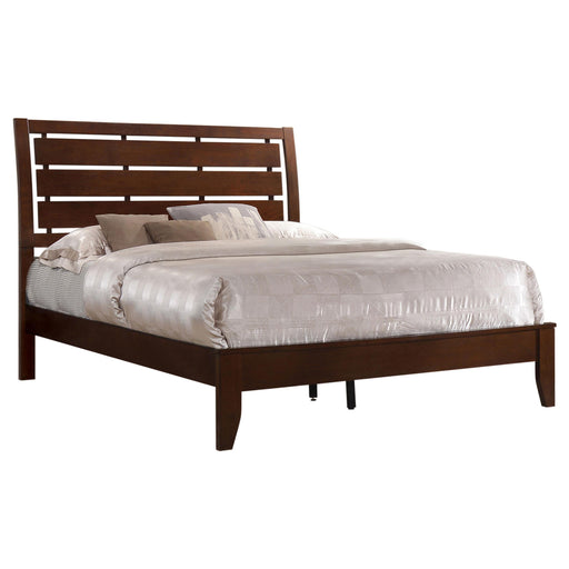 Serenity Full Panel Bed with Cut-out Headboard Rich Merlot image