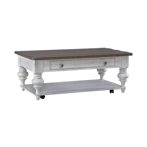 Liberty Furniture River Place Cocktail Table in Riverstone White & Tobacco image