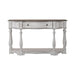 Magnolia Manor 56 Inch Hall Console Table in Antique White Base w/ Weathered Bark Tops image