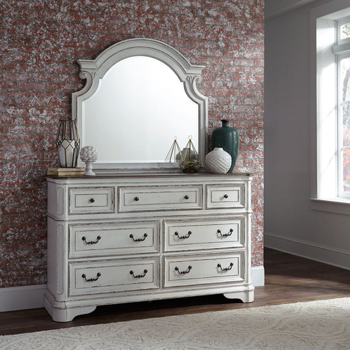 Magnolia Manor Panel Bed, Dresser & Mirror, Chest image