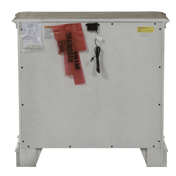 Liberty Magnolia Manor 3 Drawer Bedside Chest in Antique White