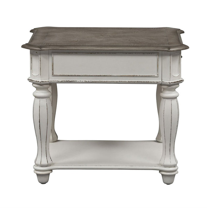 Liberty Magnolia Manor End Table in Antique White