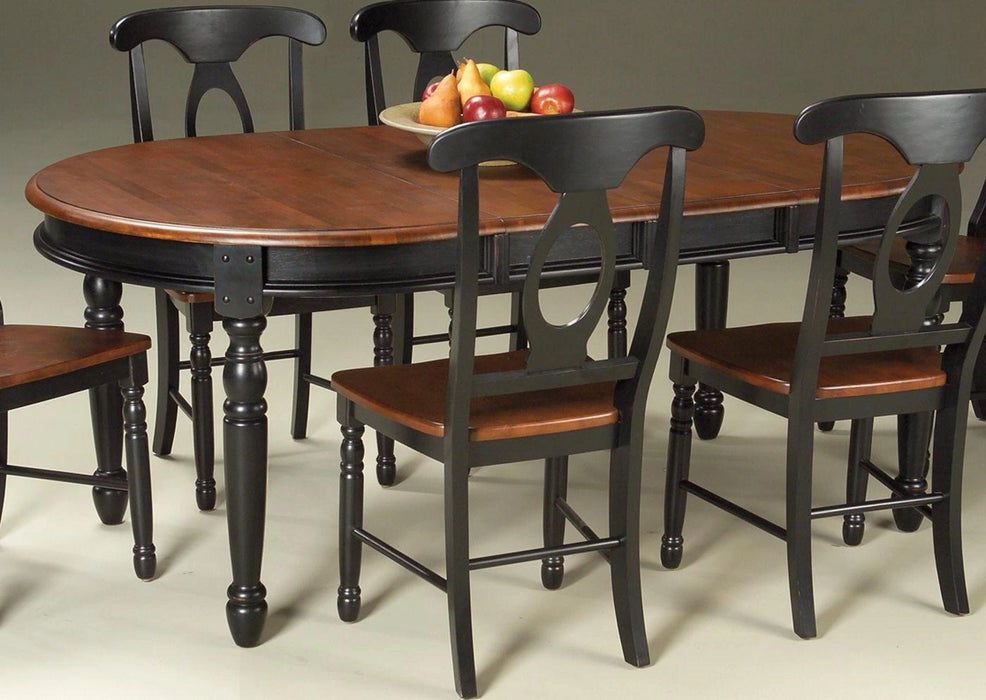 A-America British Isles Oval Leg Dining Table in Oak/Black