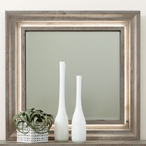 Horizons Lighted Mirror in Graystone image