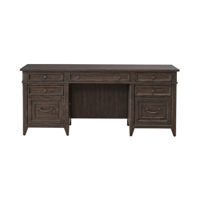 Liberty Furniture Paradise Valley Executive Credenza in Saddle Brown