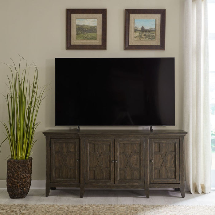 Liberty Furniture Paradise Valley Entertainment Center in Saddle Brown