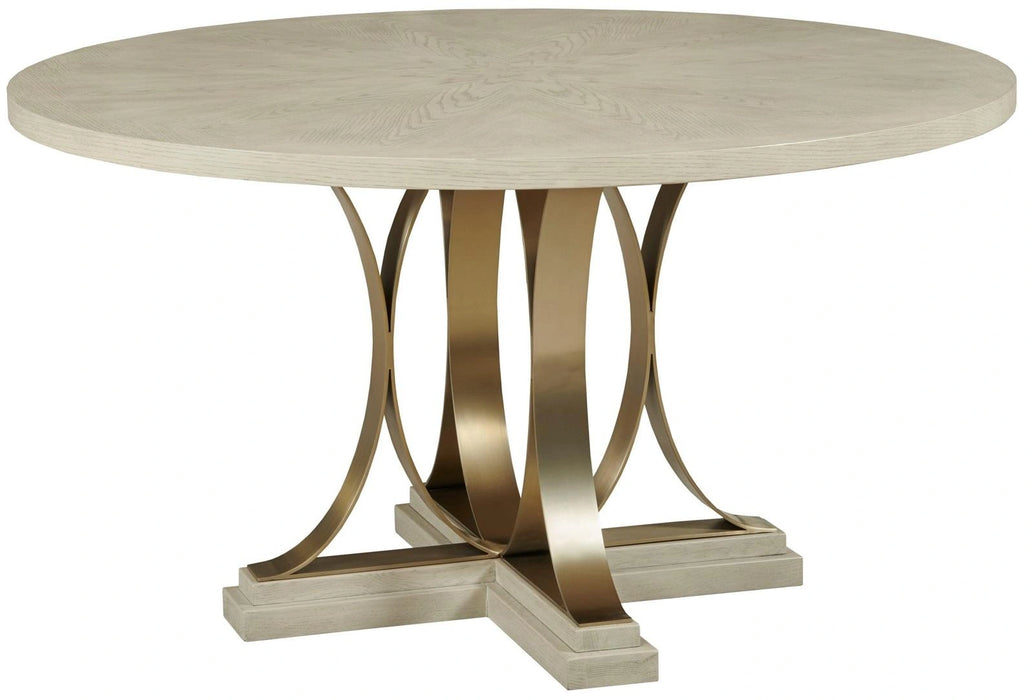 American Drew Lenox Round Plaza Dining Table in Rich Clear Lacquer
