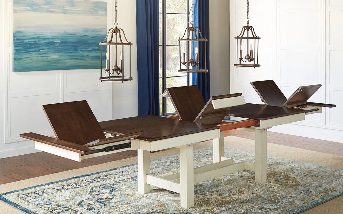 A-America Furniture Mariposa Trestle Table in Coffee