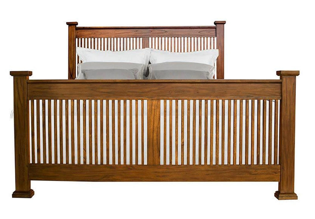 A-America Furniture Mission Hill Queen Slat Bed in Harvest
