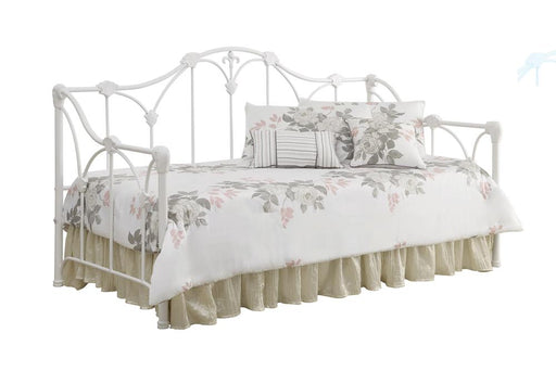 Halladay Twin Metal Daybed with Floral Frame White image