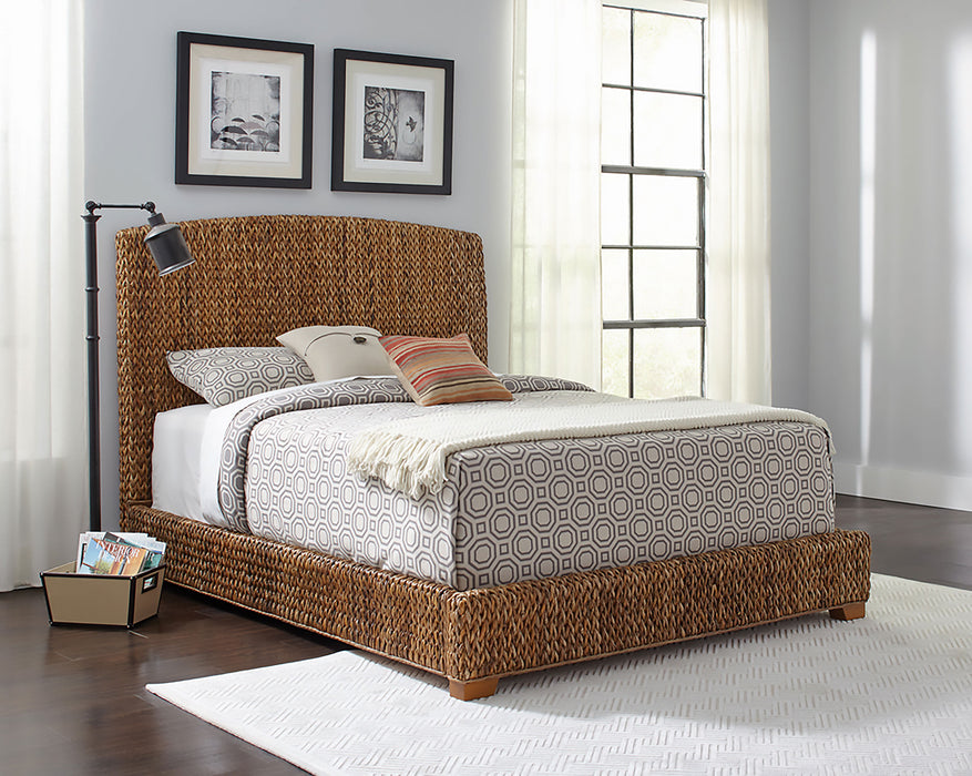 Laughton Hand-Woven Banana Leaf California King, E.King, & Queen Bed Amber