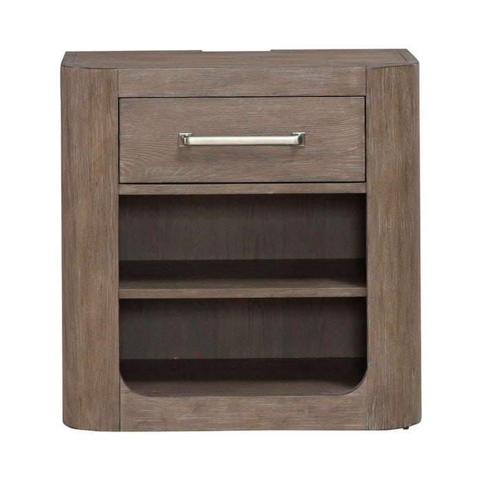 South Bend Open Nightstand w/ Charging Station in Burnished Clay