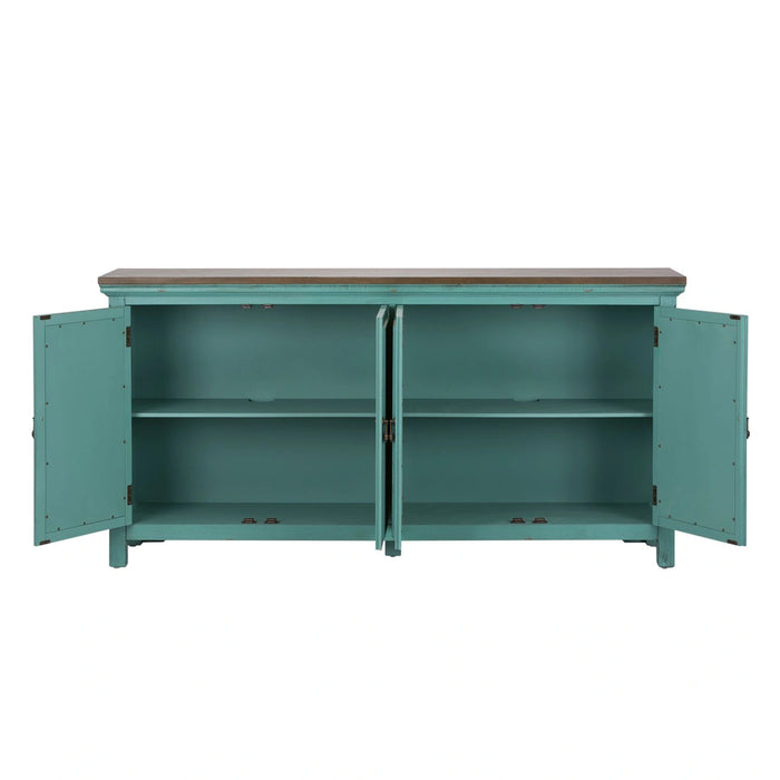 Kensington 4 Door Accent Cabinet in Turquoise image