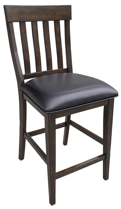 A-America Furniture Mariposa Slatback Upholstered Barstool in Warm Grey (Set of 2)
