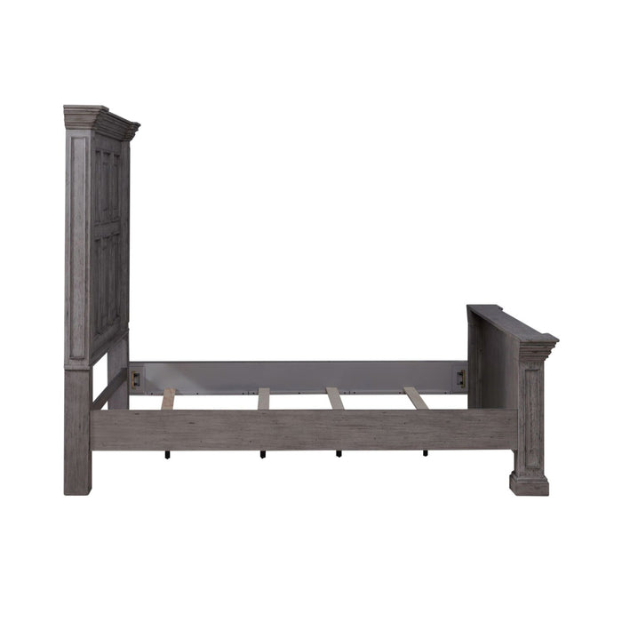 Liberty Furniture Big Valley Queen Mansion Panel Bed in Graystone