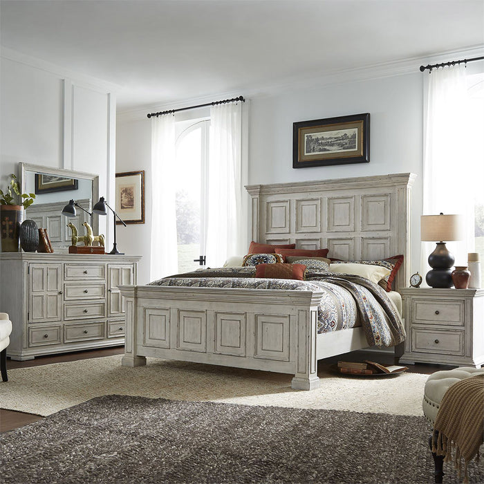 Liberty Furniture Big Valley Cal King Panel Bed in Whitestone