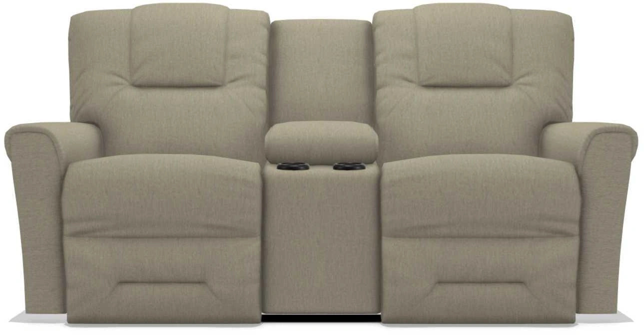 La-Z-Boy Easton Teak Power Reclining Loveseat with Headrest And Console
