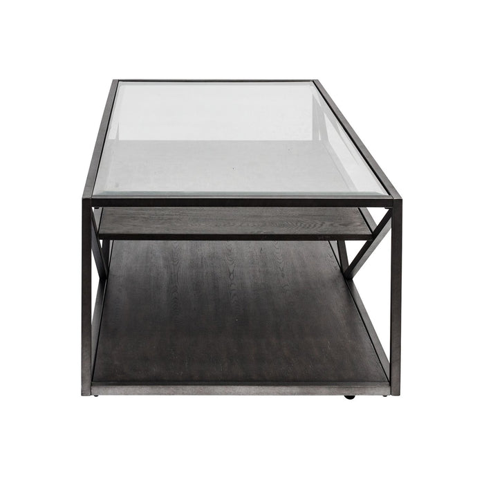 Arista Rectangular Cocktail Table in Cobblestone Brown