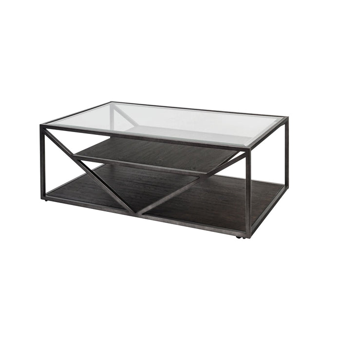 Arista Rectangular Cocktail Table in Cobblestone Brown