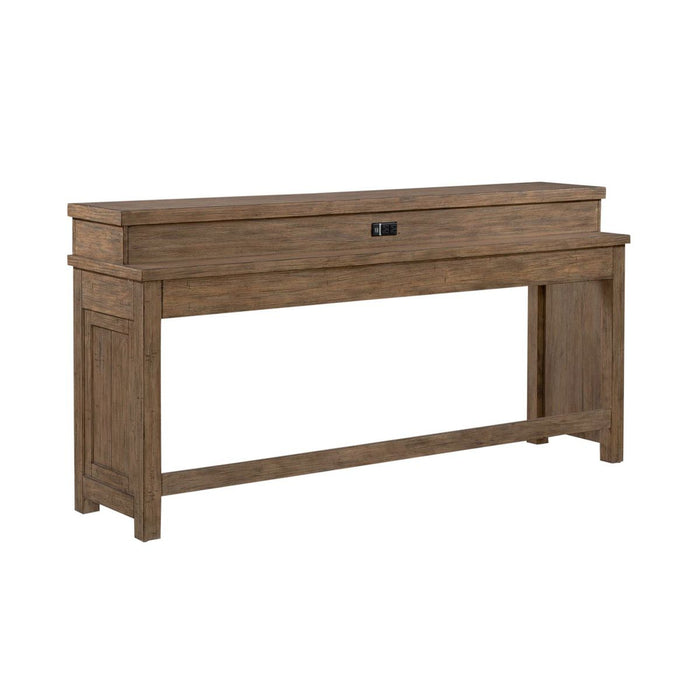 Liberty Furniture Pinebrook Ridge Console Bar Table in Weathered Toffee image