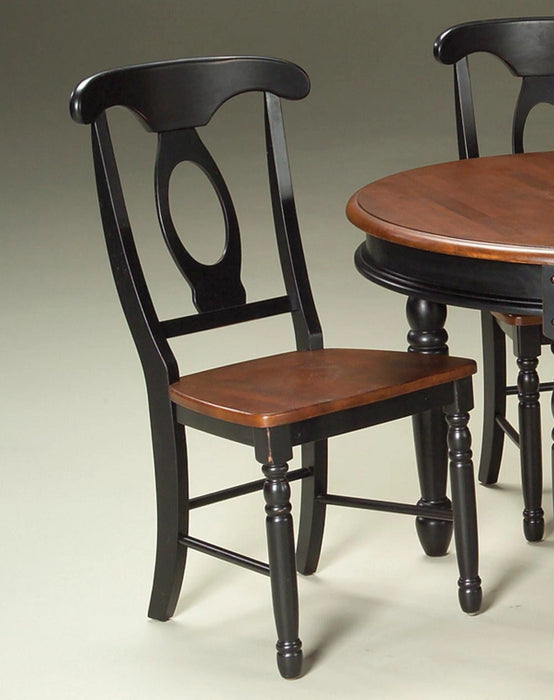 A-America British Isles Napoleon Side Chair in Oak/Black (Set of 2)