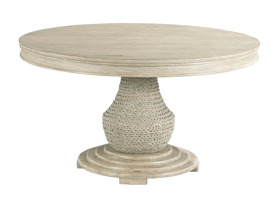 American Drew Vista Largo Round Dining Table in White OakR