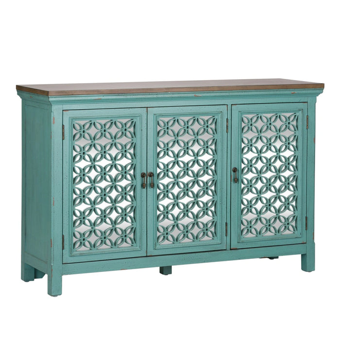 Kensington 3 Door Accent Cabinet in Turquoise image
