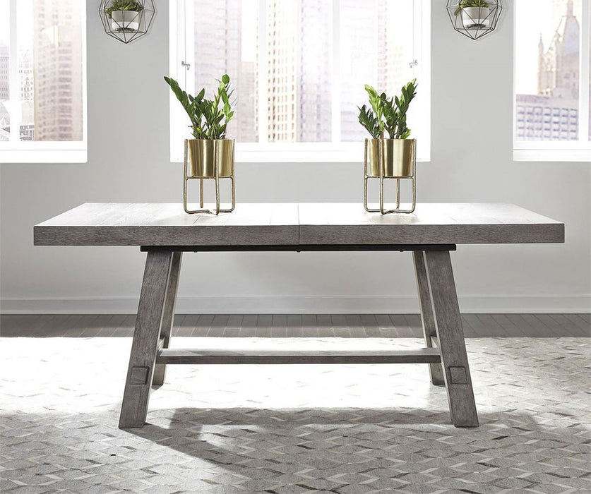 Liberty Furniture Modern Farmhouse Trestle Dining Table in Dusty Charcoal 406-P4860