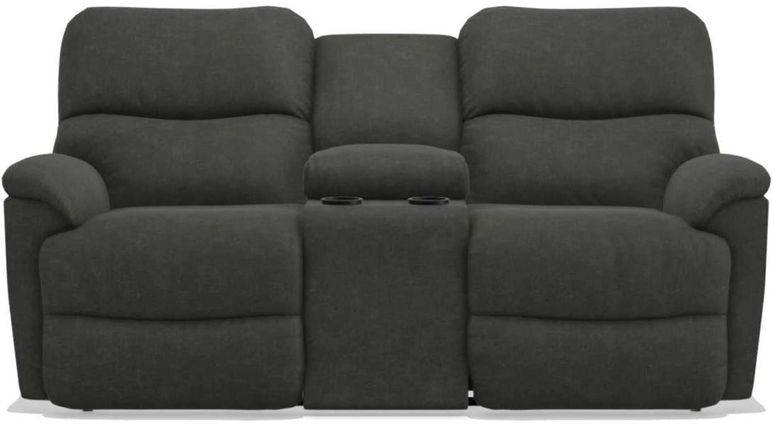 La-Z-Boy Trouper La-Z-Time Ink Reclining Loveseat with Console