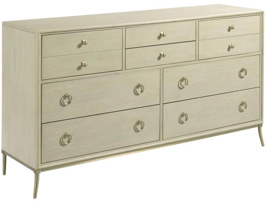 American Drew Lenox Straddella 8 Drawer Dresser in  Rich Clear Lacquer