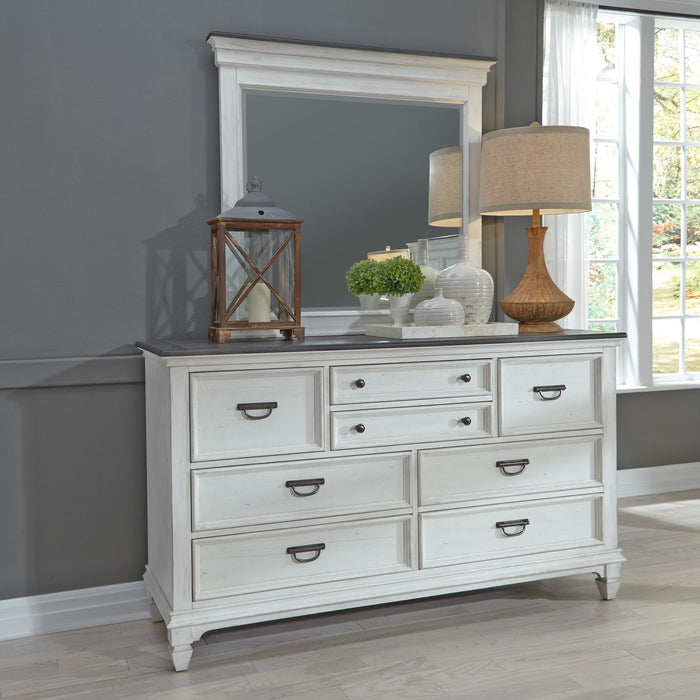 Allyson Park King California Panel Bed, Dresser & Mirror, Night Stand