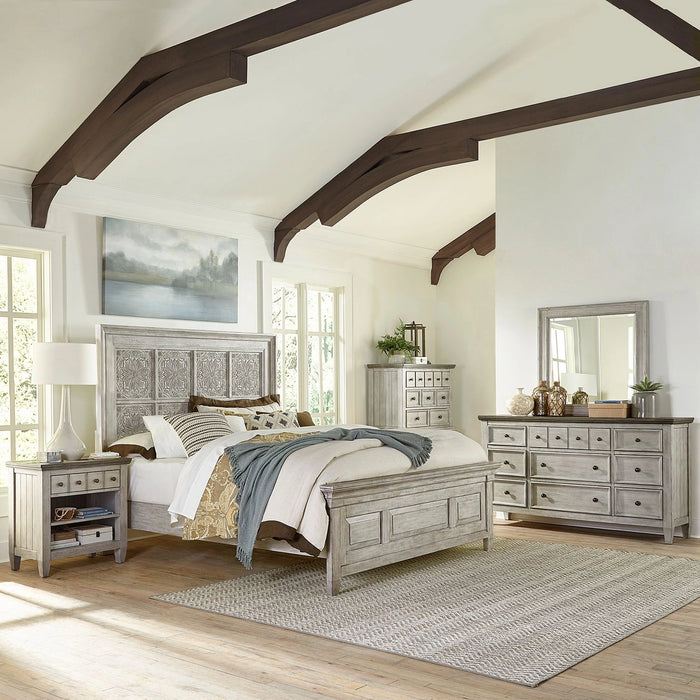 Heartland King Opt Panel Bed, Dresser & Mirror, Chest, Night Stand image