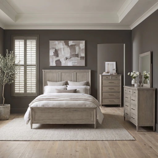 Rochelle Park Panel Bed, Dresser & Mirror, Chest image