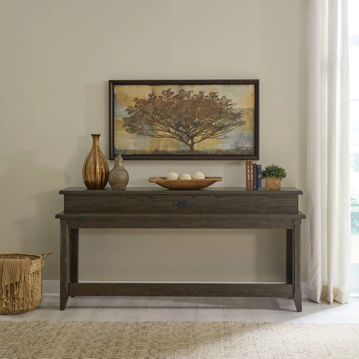 Paradise Valley Console Bar Table in Saddle Brown image