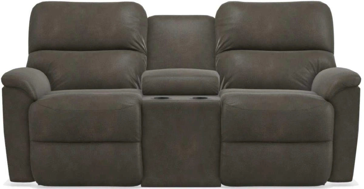 La-Z-Boy Brooks Slate Reclining Loveseat With Console