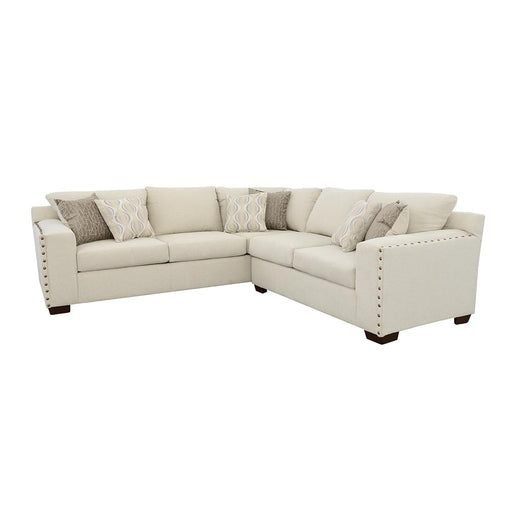 Aria L-shaped Sectional with Nailhead Oatmeal image