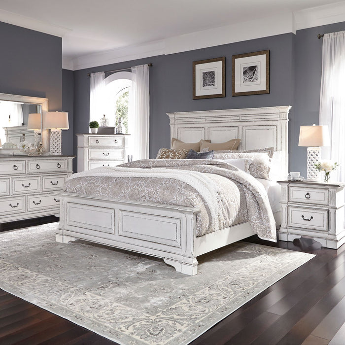Abbey Park King California Panel Bed, Dresser & Mirror, Chest, Night Stand image
