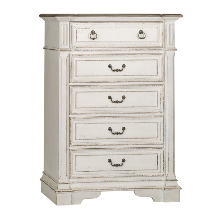 Abbey Park King Uph Sleigh Bed, Dresser & Mirror, Chest