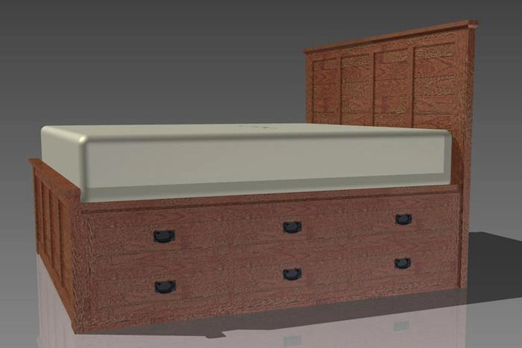 A-America Furniture Mission Hill King Captain Bed in Harvest