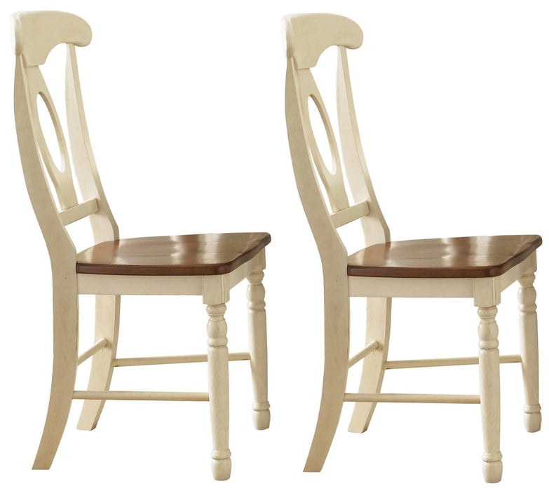 A-America British Isles Napoleon Side Chair in Merlot/Buttermilk (Set of 2)