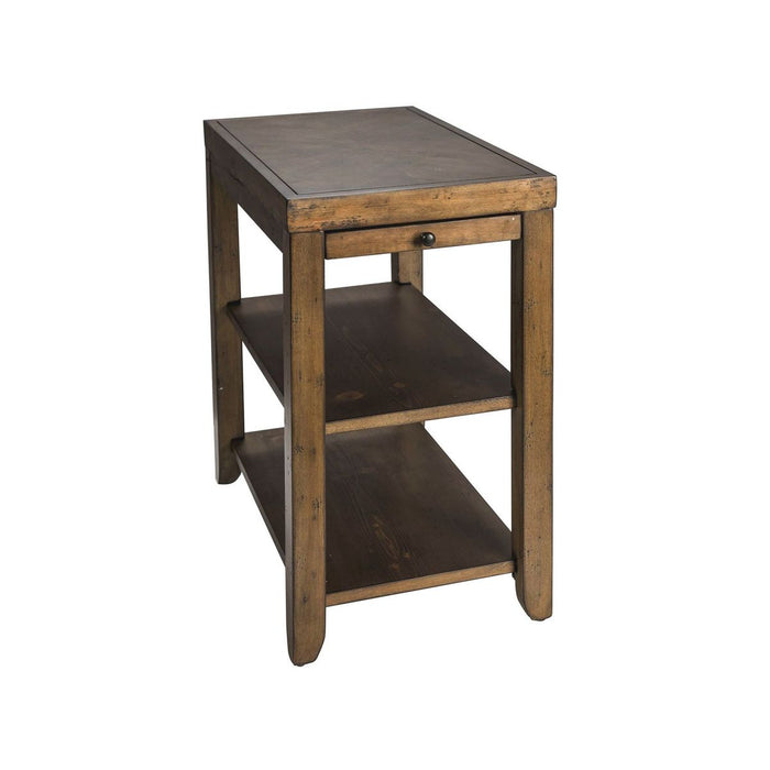Liberty Furniture Mitchell Chairside Table in Brown