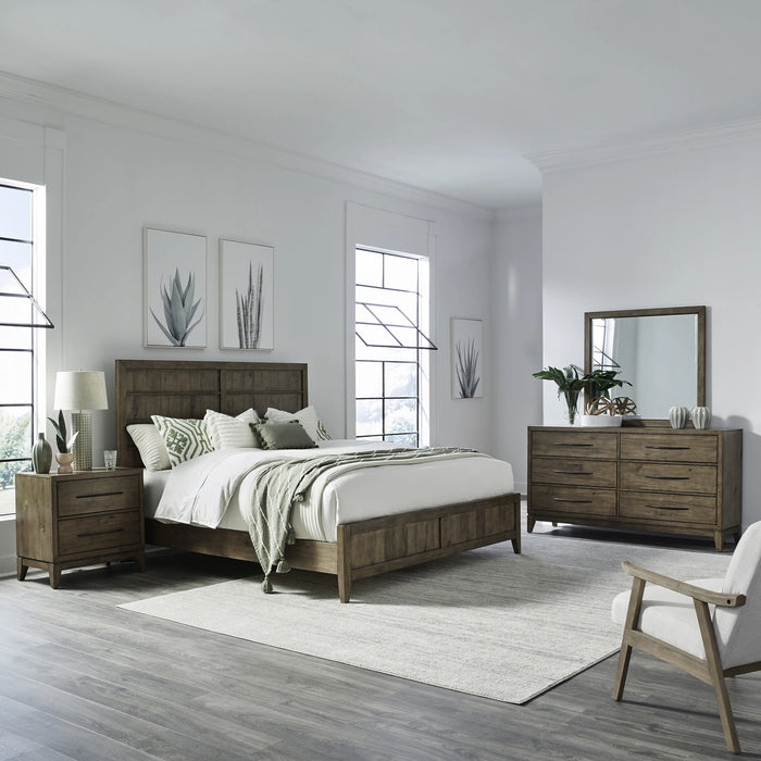 Shaker Lakes King Panel Bed, Dresser & Mirror, Night Stand image